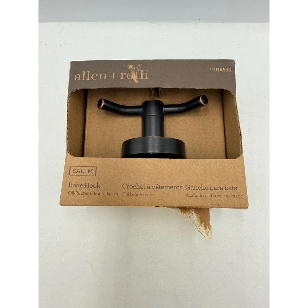 Allen + Roth Robe Hook Salem Bronze NEW Oil-Rubbed Finish Wall Mount 1014588